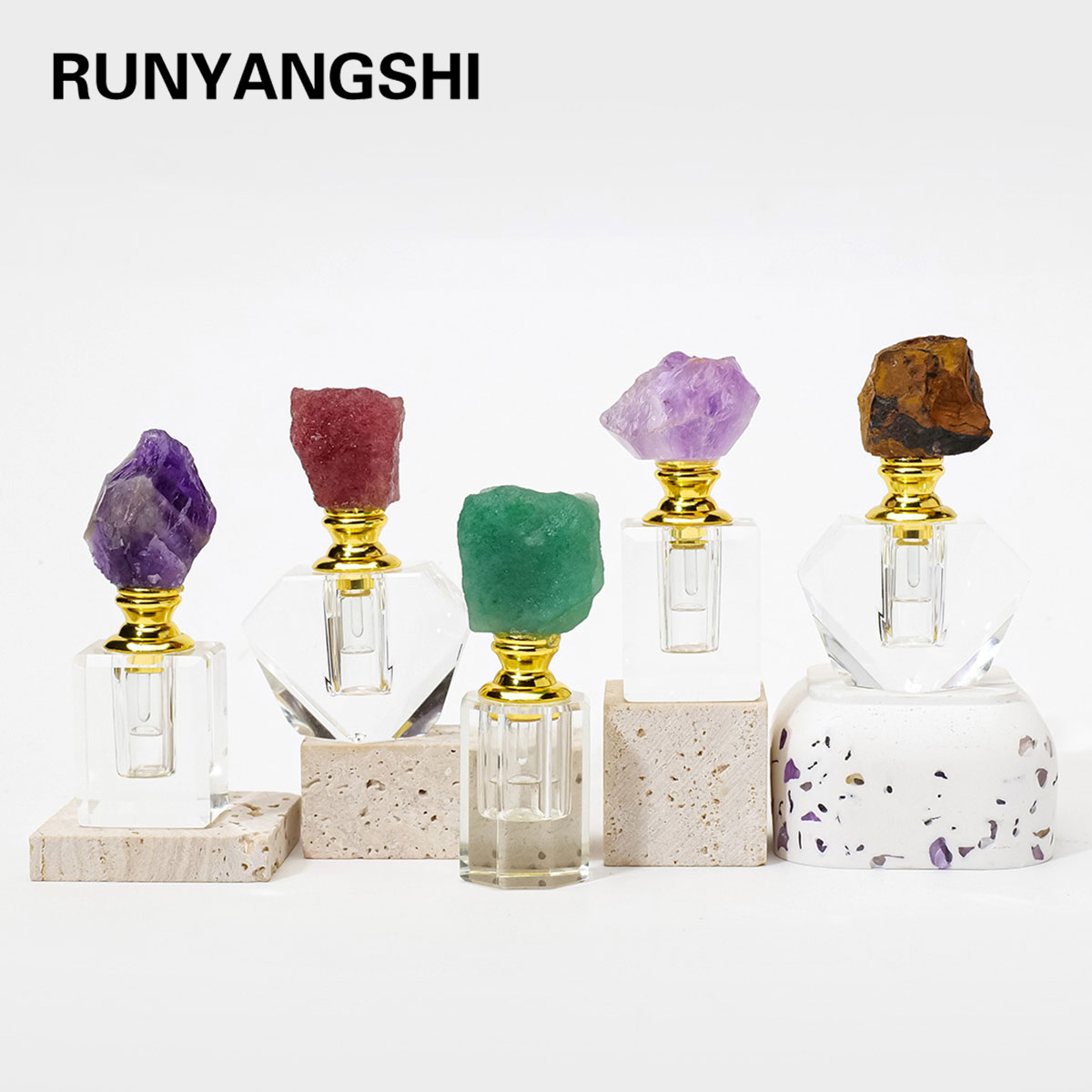 Oud Perfume Spray - 1개 천연 자수정 크리스탈 클러스터 힐링