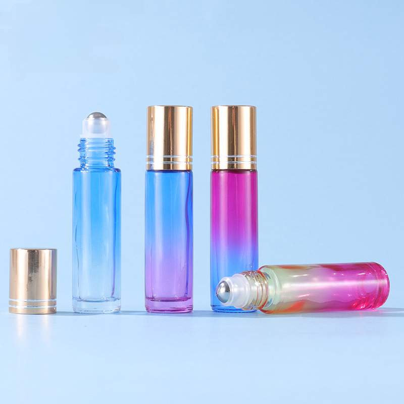 그라디언트 컬러 유리 롤 오일 병, 금속 롤러 볼 포함 - Perfume Fragrance Kit 리뷰 및 가격