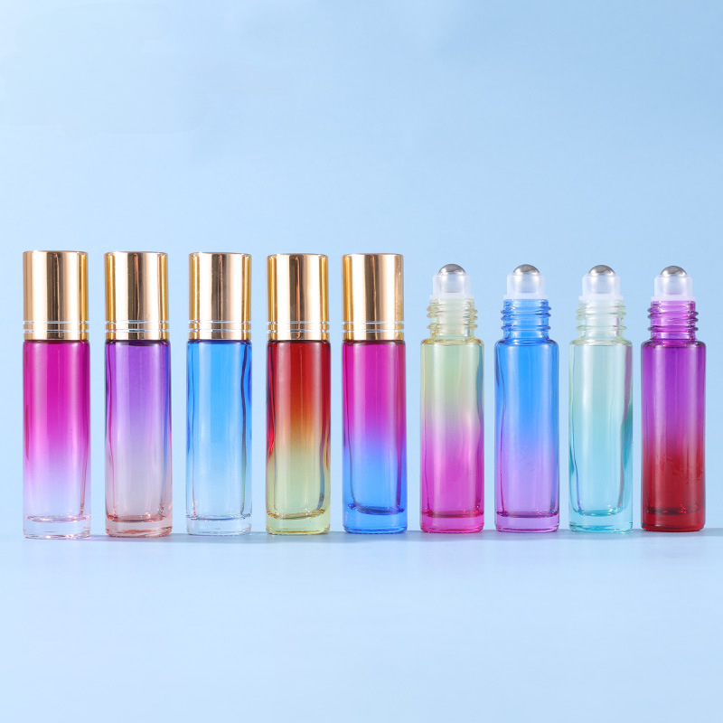 그라디언트 컬러 유리 롤 오일 병, 금속 롤러 볼 포함 - Perfume Fragrance Kit 리뷰 및 가격