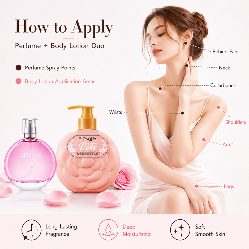 게코모 여성 향수 세트 50ml + 로즈 바디 로션,  - Perfume Fragrance Body Lotion 리뷰 및 가격